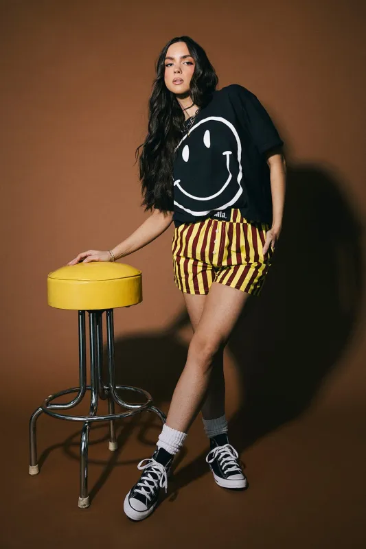Right Place Right Time Striped Boxer Shorts in Yellow made by Dressed In Lala