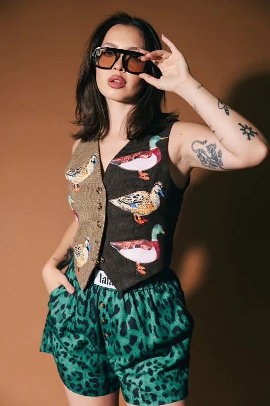 Lucky Duck Half + Half Waistcoat Vest made by Dressed In Lala