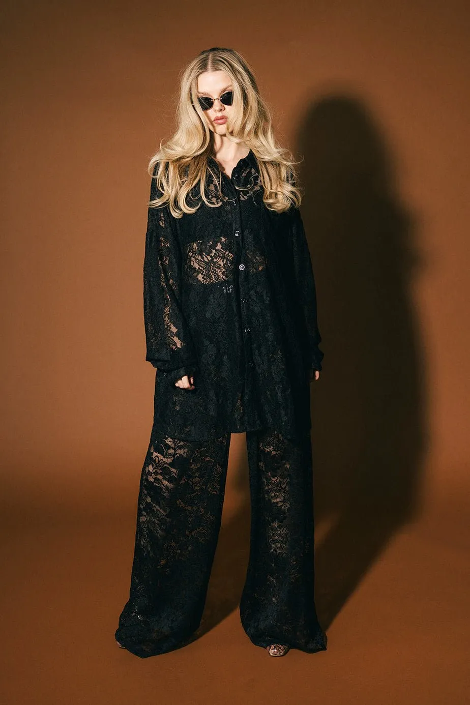 Soul Searching Ultra Oversized Button Up in Love Hangover Lace sold by Dressed In Lala product image thumbnail 5