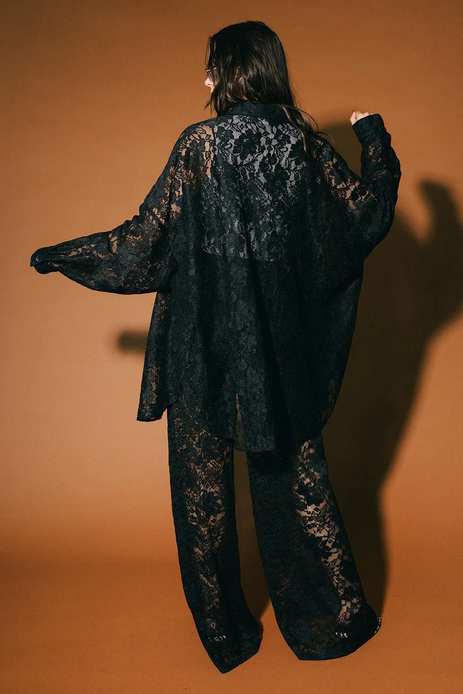 Soul Searching Ultra Oversized Button Up in Love Hangover Lace sold by Dressed In Lala product image thumbnail 3