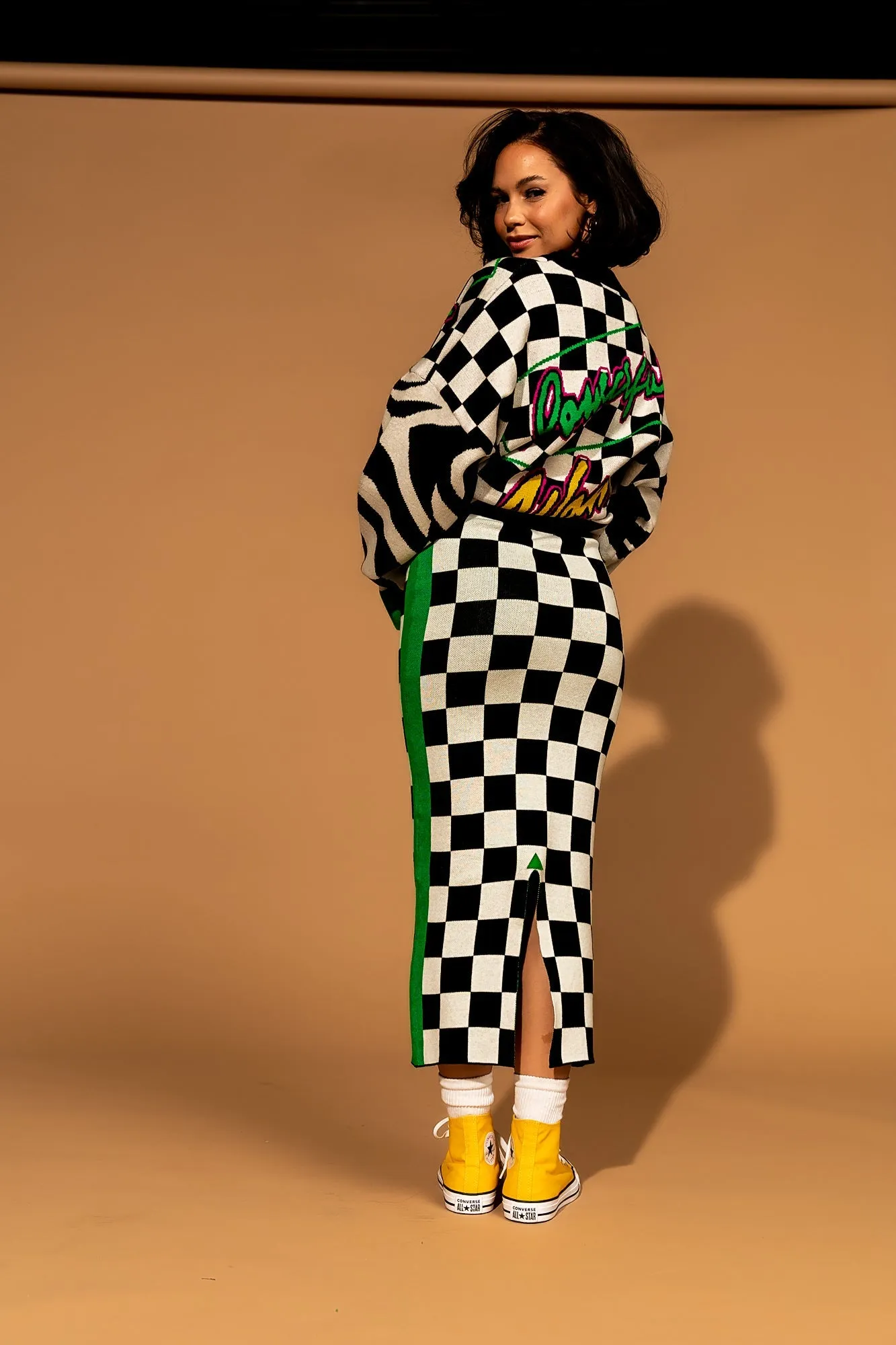 Knit Midi Skirt in Grand Prix sold by Dressed In Lala product image thumbnail 2