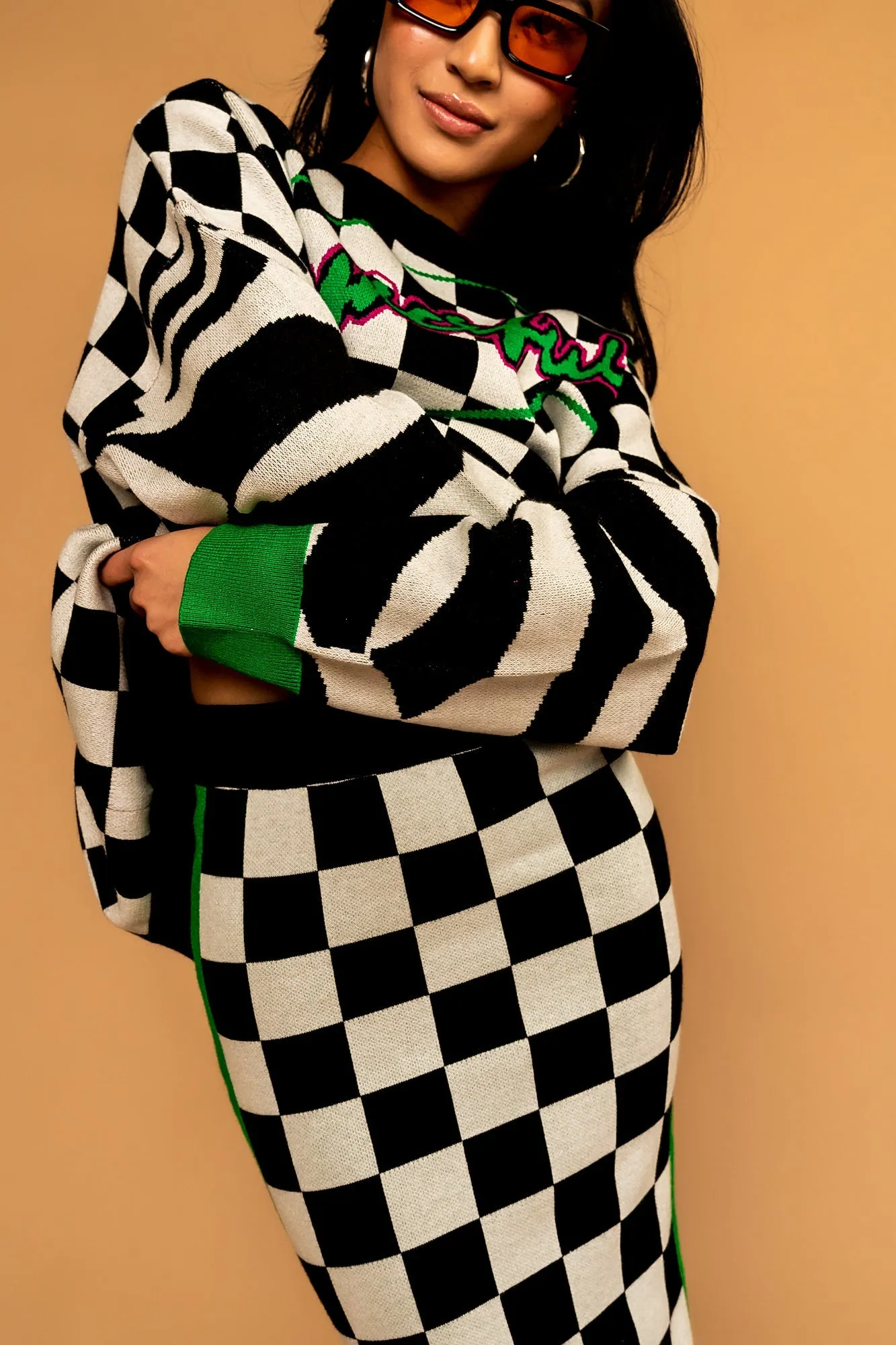 Knit Midi Skirt in Grand Prix sold by Dressed In Lala product image thumbnail 4