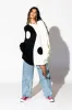 Yin Yang Gang Oversized Knit in Black + White sold by Dressed In Lala