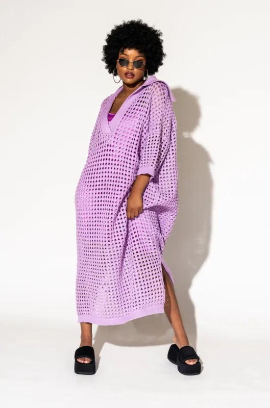 Be Bold Oversized Knit Dress + Slip in Lavender sold by Dressed In Lala