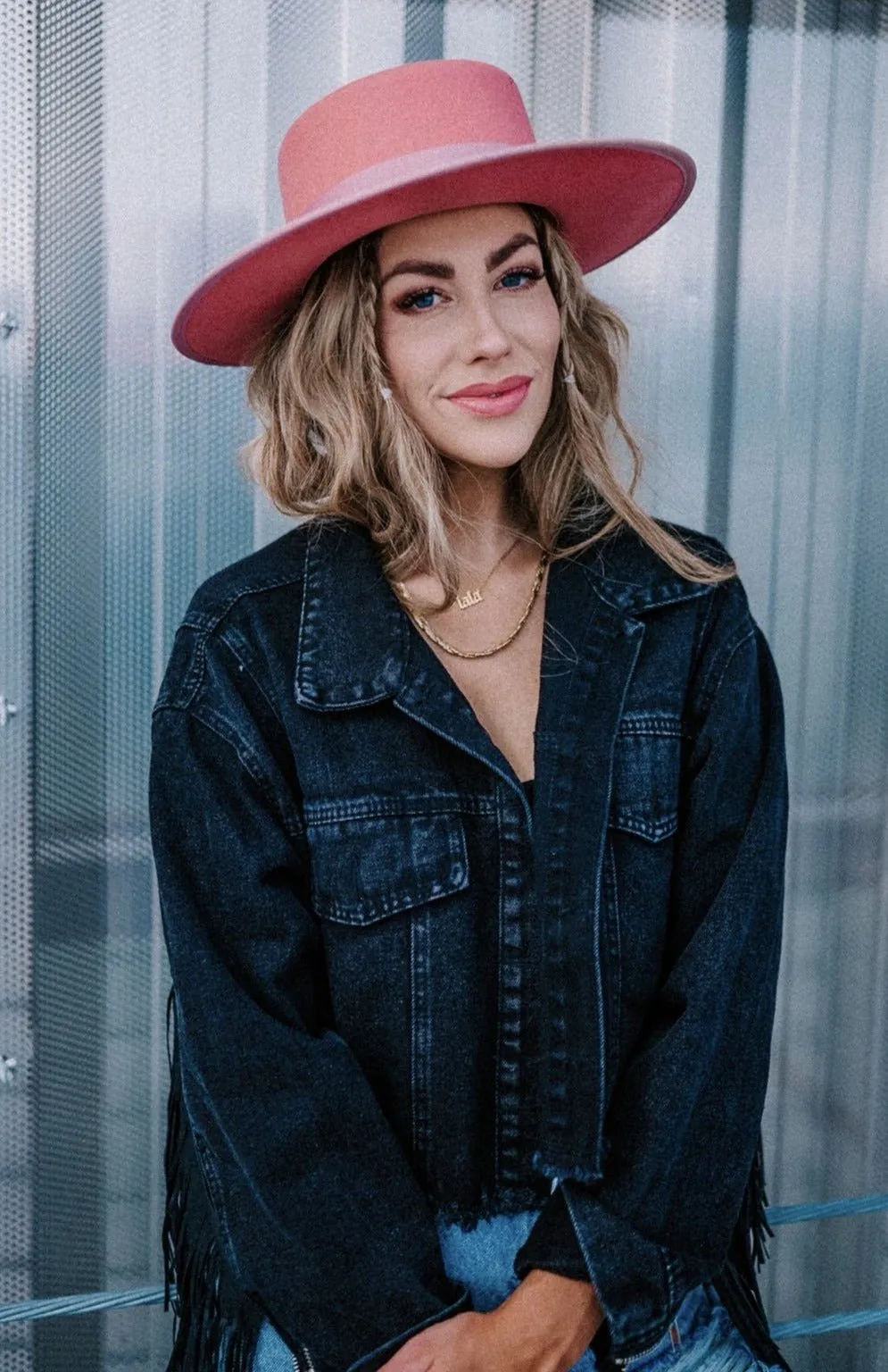 Lola Stiff Brim Hat in Bubblegum sold by Dressed In Lala product image thumbnail 5