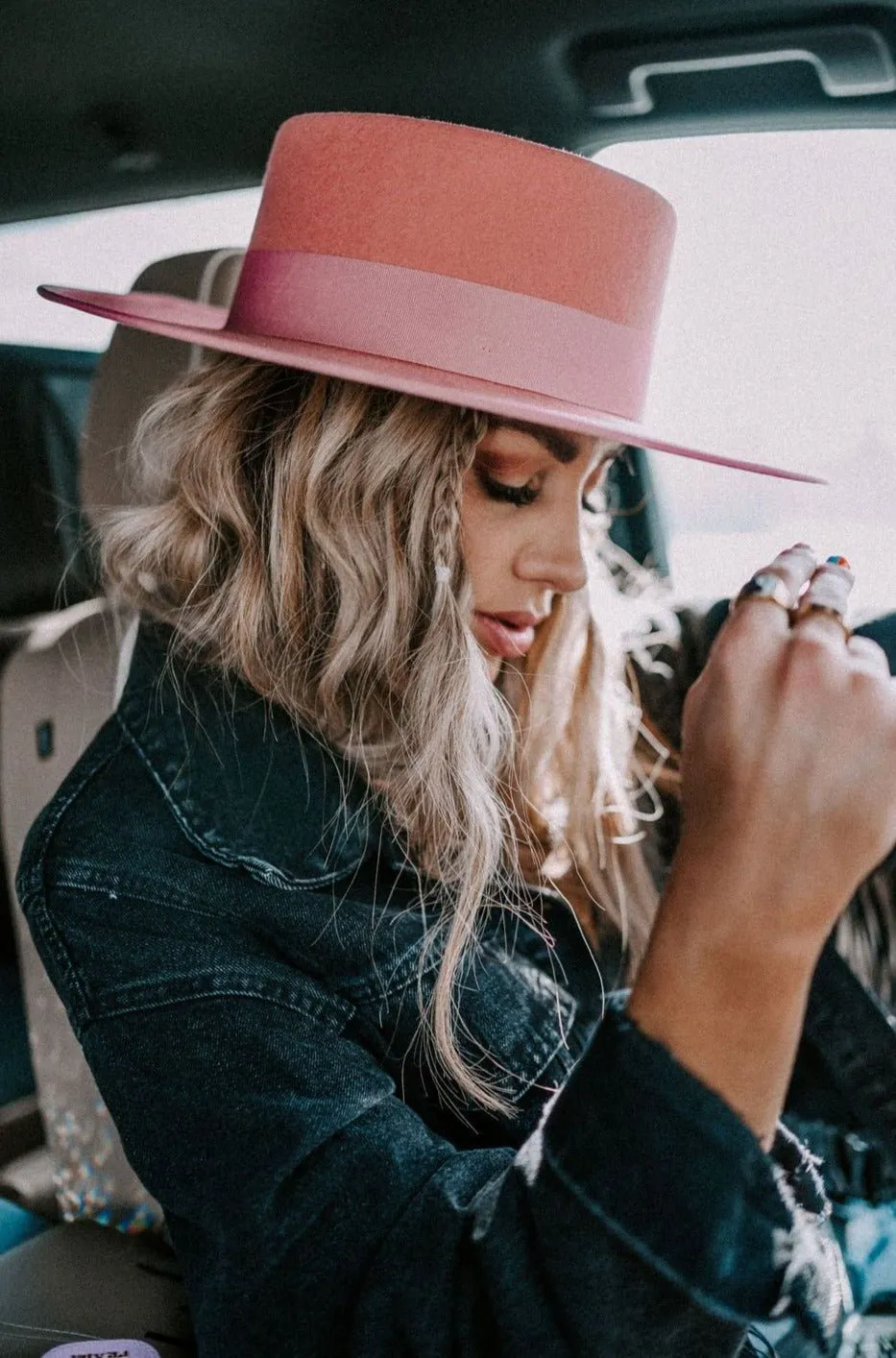 Lola Stiff Brim Hat in Bubblegum sold by Dressed In Lala