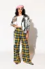 Lovers Lane Plaid Wide Leg Trousers in Yellow sold by Dressed In Lala