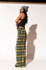 Lovers Lane Plaid Wide Leg Trousers in Yellow sold by Dressed In Lala