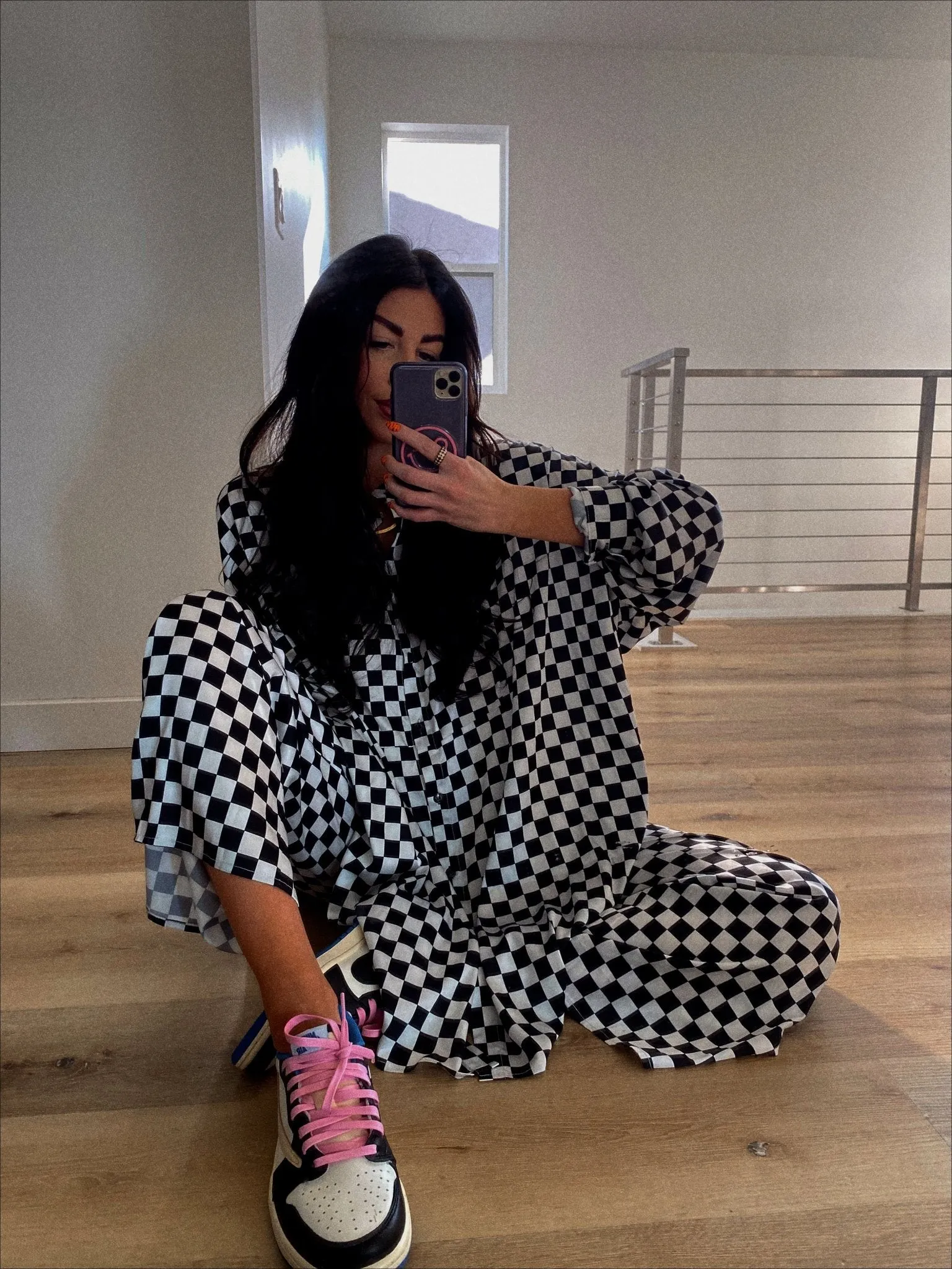 Lala Satin Playsuit in Checkerboard sold by Dressed In Lala