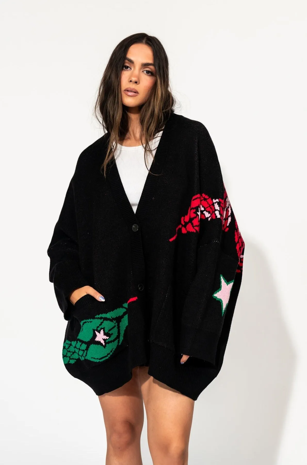 Look What You Made Me Do Oversized Snake Cardigan sold by Dressed In Lala product image thumbnail 3