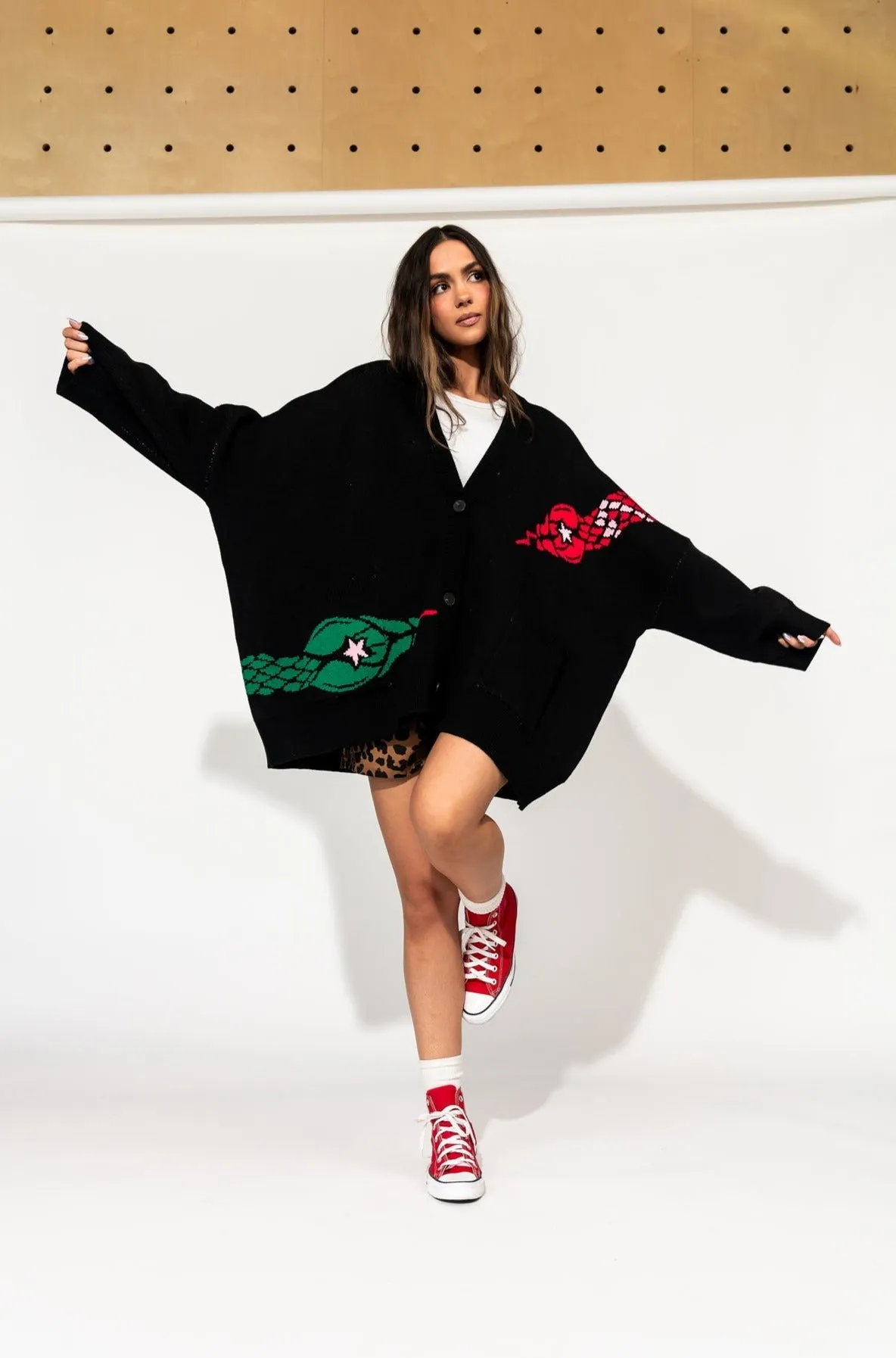 Look What You Made Me Do Oversized Snake Cardigan sold by Dressed In Lala product image thumbnail 5
