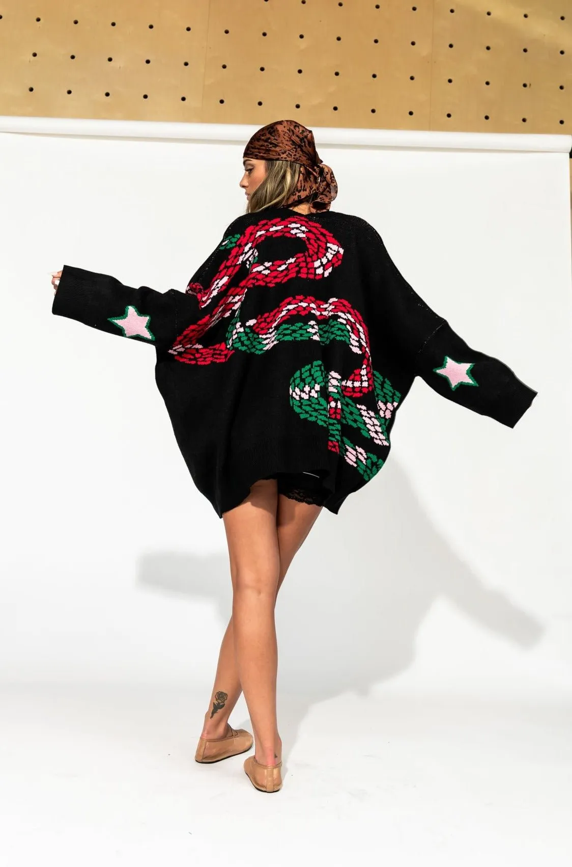 Look What You Made Me Do Oversized Snake Cardigan sold by Dressed In Lala