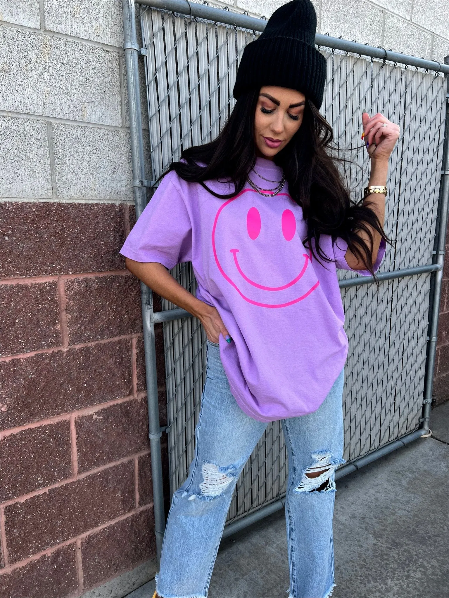 The World Needs Your Magic Oversized Tee in Lavender + Pink sold by Dressed In Lala product image thumbnail 5