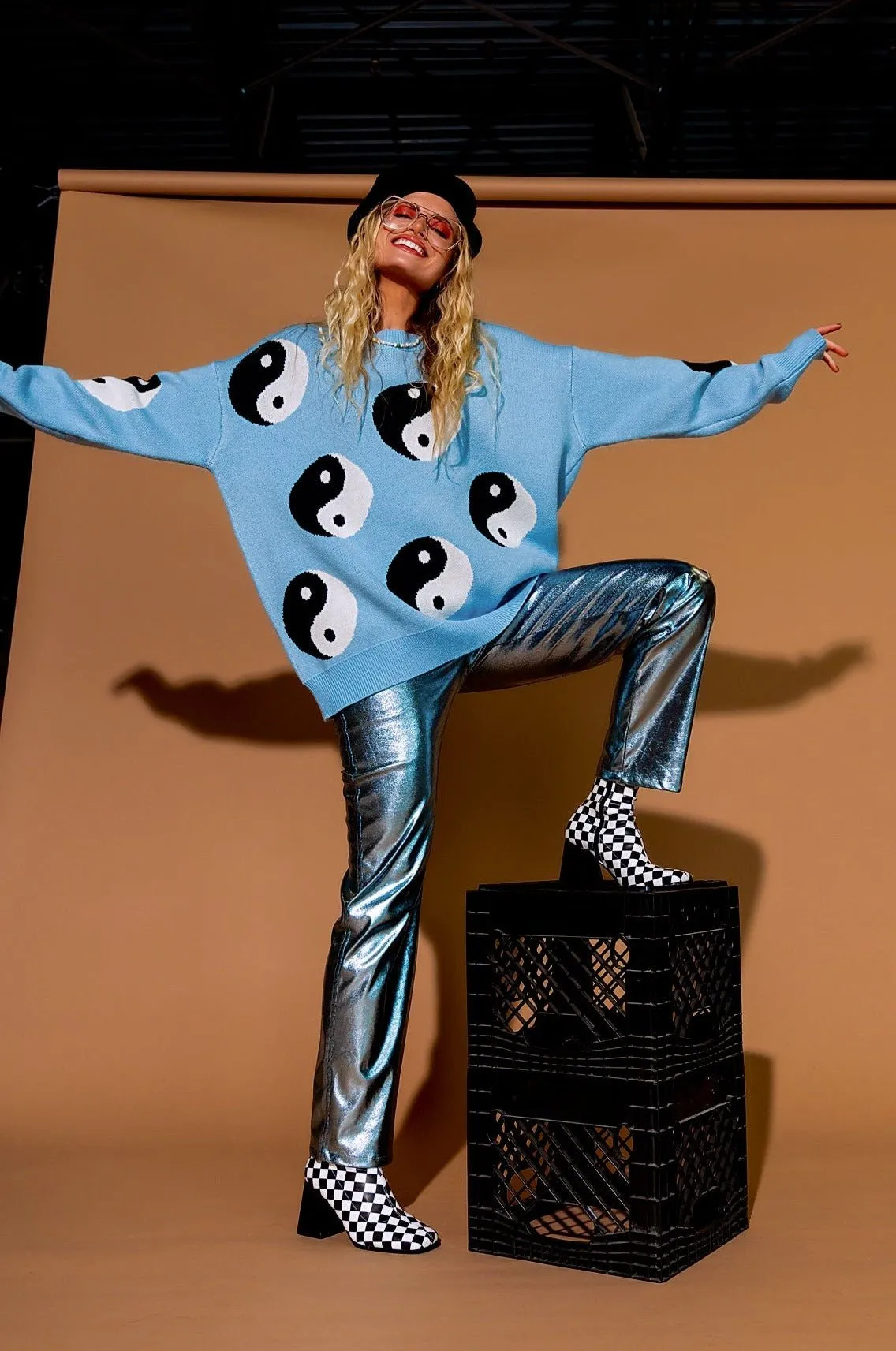 Karma Queen Oversized Knit in Sky Blue sold by Dressed In Lala product image thumbnail 3