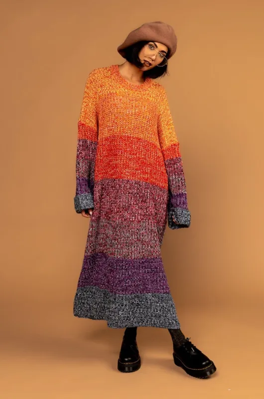 Feels Like Home Oversized Sweater Dress in Sunset sold by Dressed In Lala
