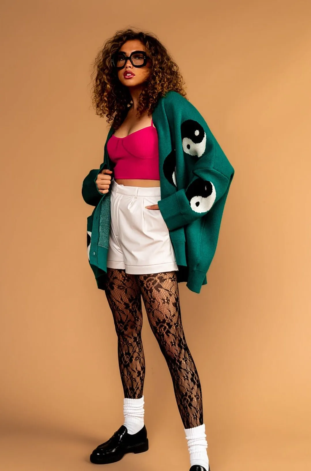 Main Character Energy Oversized Yin Yang Cardigan sold by Dressed In Lala