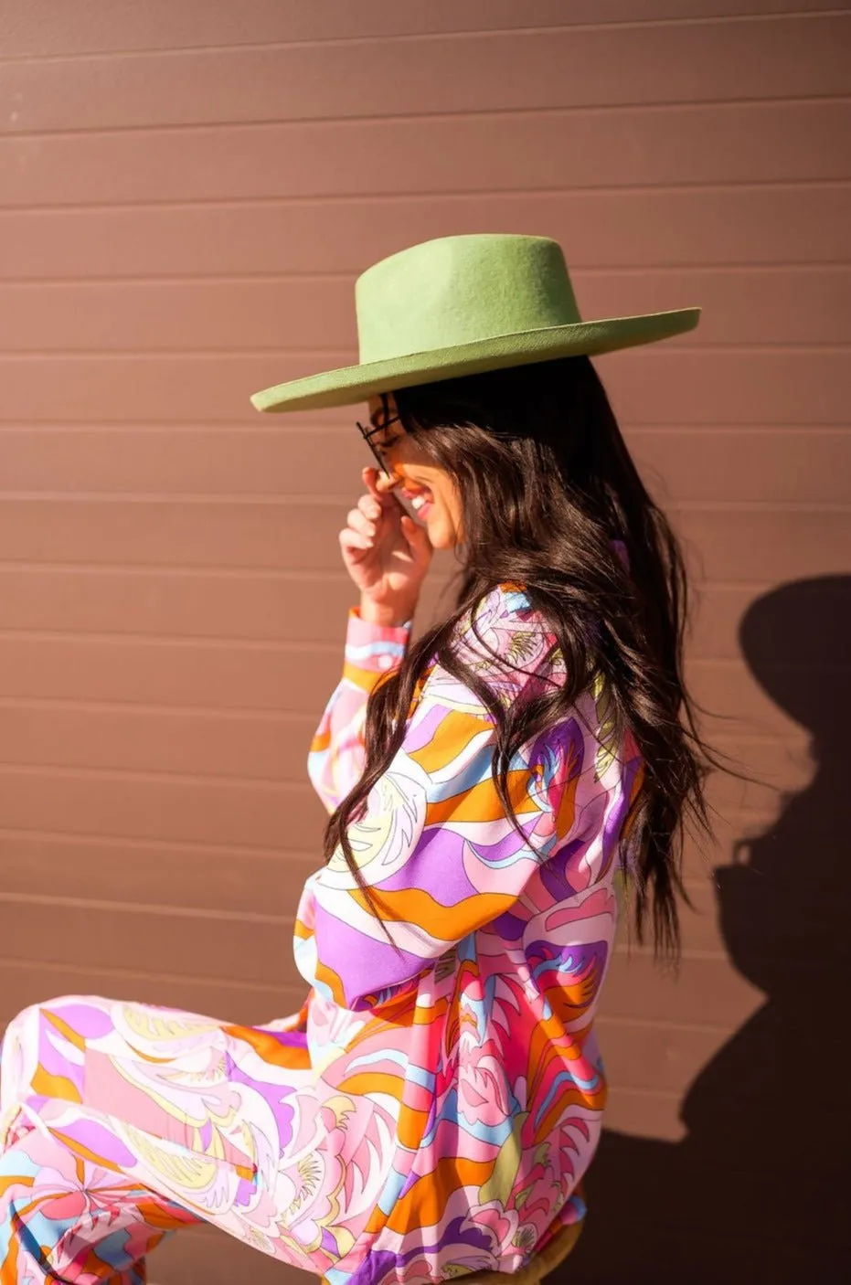 Stella Stiff Brim Hat in Pistachio sold by Dressed In Lala product image thumbnail 5