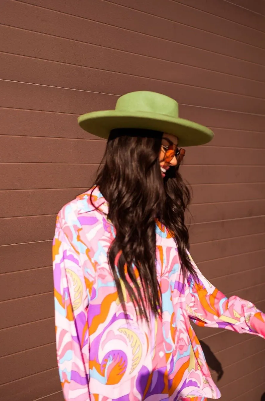 Stella Stiff Brim Hat in Pistachio sold by Dressed In Lala product image thumbnail 2