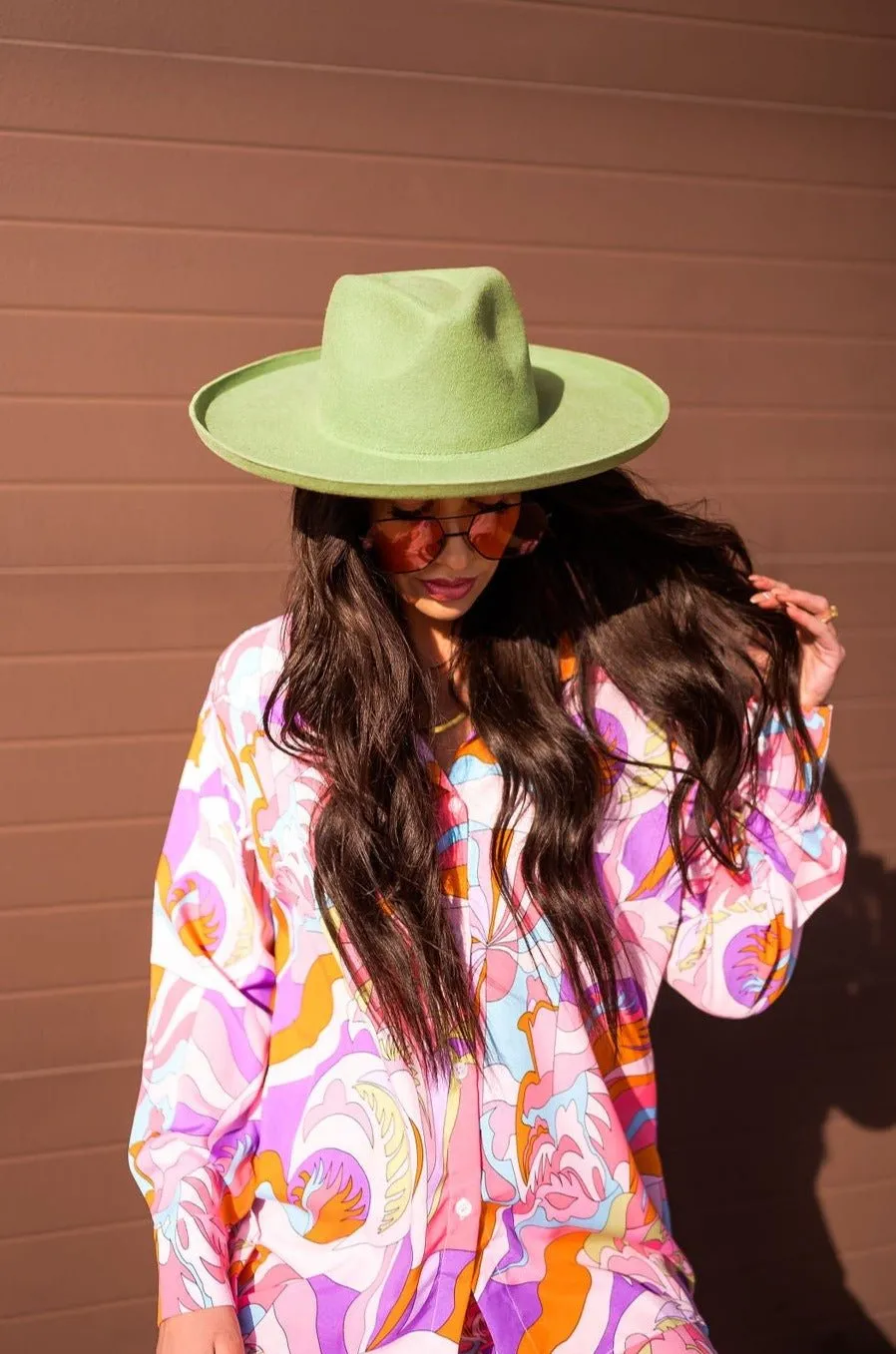 Stella Stiff Brim Hat in Pistachio sold by Dressed In Lala product image thumbnail 3