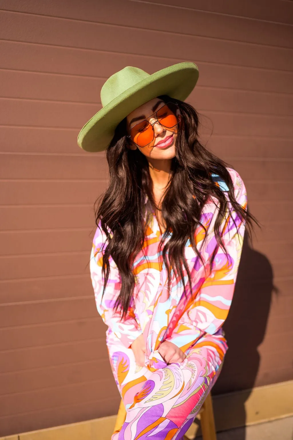 Stella Stiff Brim Hat in Pistachio sold by Dressed In Lala