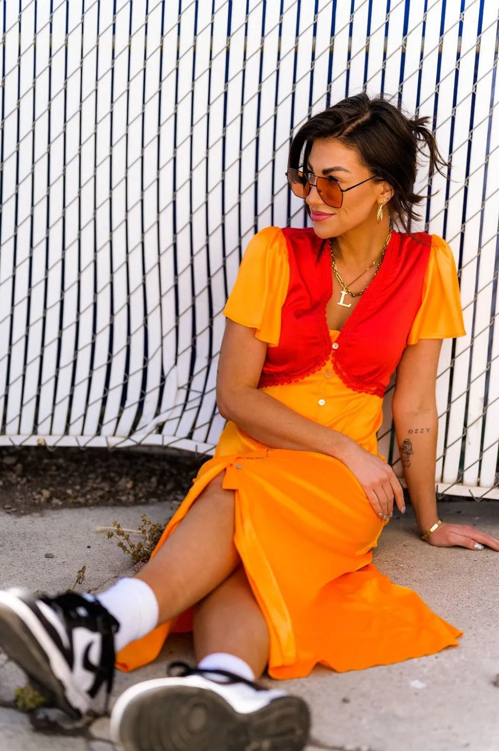 LALA ORIGINAL: No Risk No Magic Dress in Flame sold by Dressed In Lala