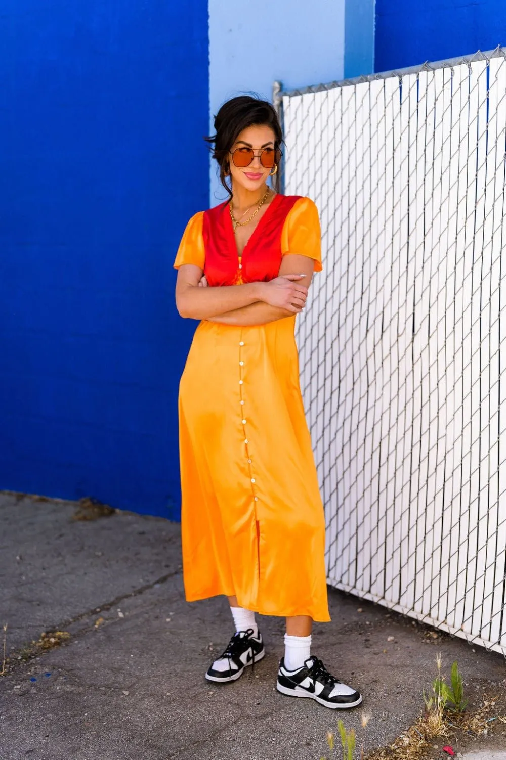 LALA ORIGINAL: No Risk No Magic Dress in Flame sold by Dressed In Lala product image thumbnail 4