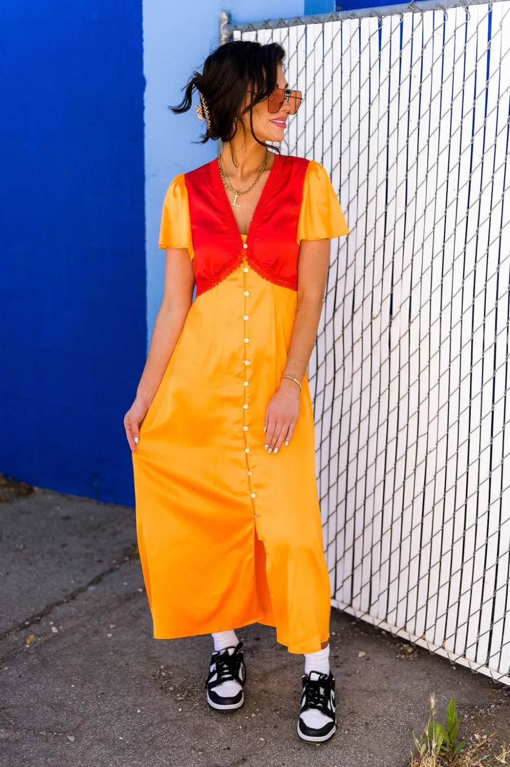 LALA ORIGINAL: No Risk No Magic Dress in Flame sold by Dressed In Lala product image thumbnail 5