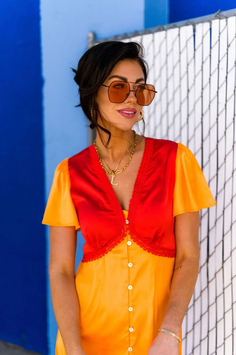 LALA ORIGINAL: No Risk No Magic Dress in Flame sold by Dressed In Lala product image thumbnail 3