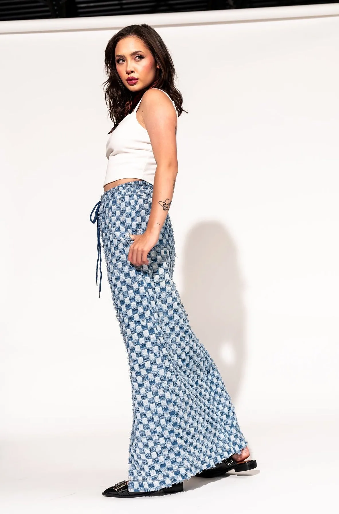 Check Mate Textured Denim Maxi Skirt sold by Dressed In Lala product image thumbnail 5