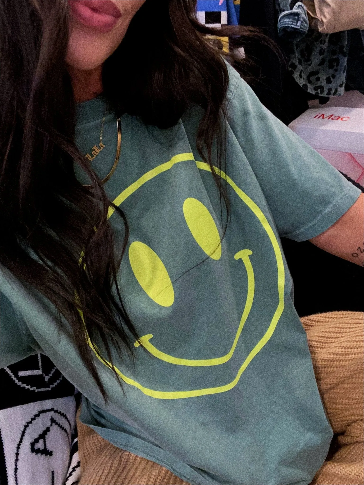 The World Needs Your Magic Oversized Tee in Sage + Neon sold by Dressed In Lala product image thumbnail 2