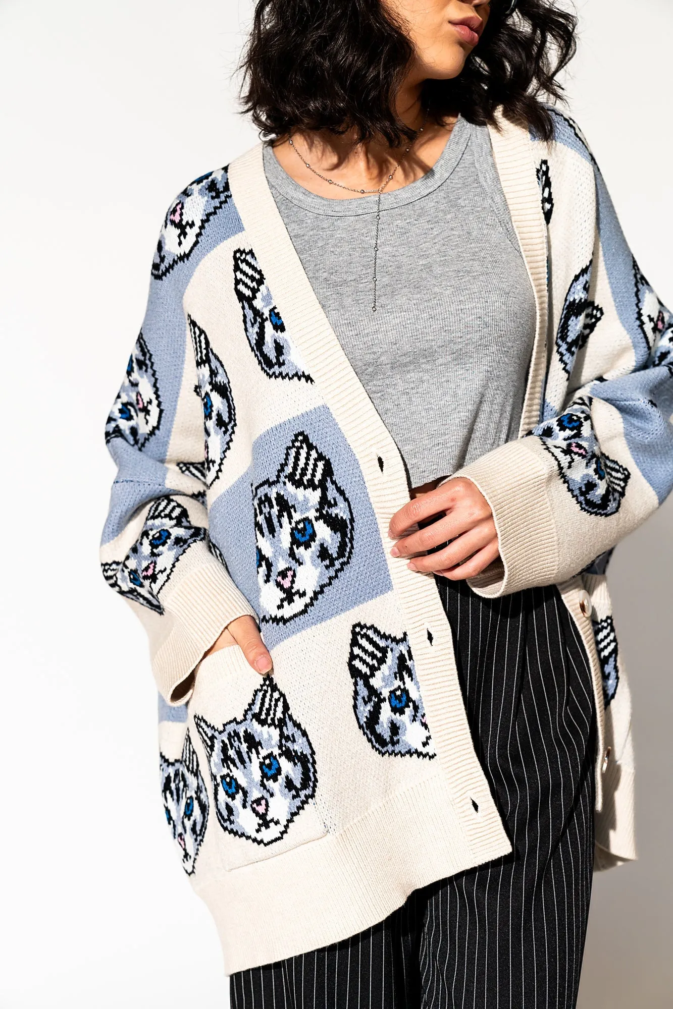 Pretty Kitty Oversized Cardigan sold by Dressed In Lala product image thumbnail 4