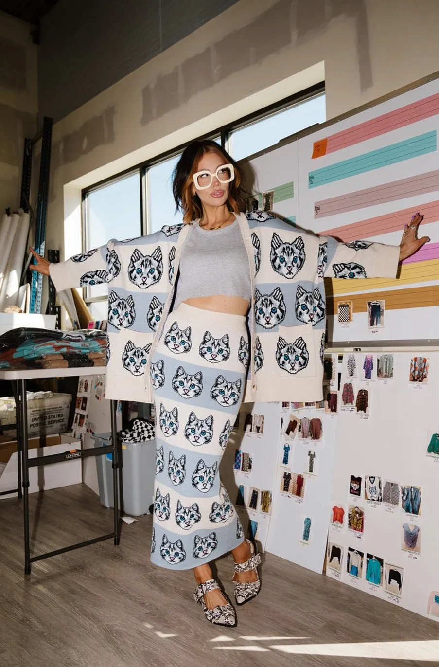 Pretty Kitty Oversized Cardigan sold by Dressed In Lala