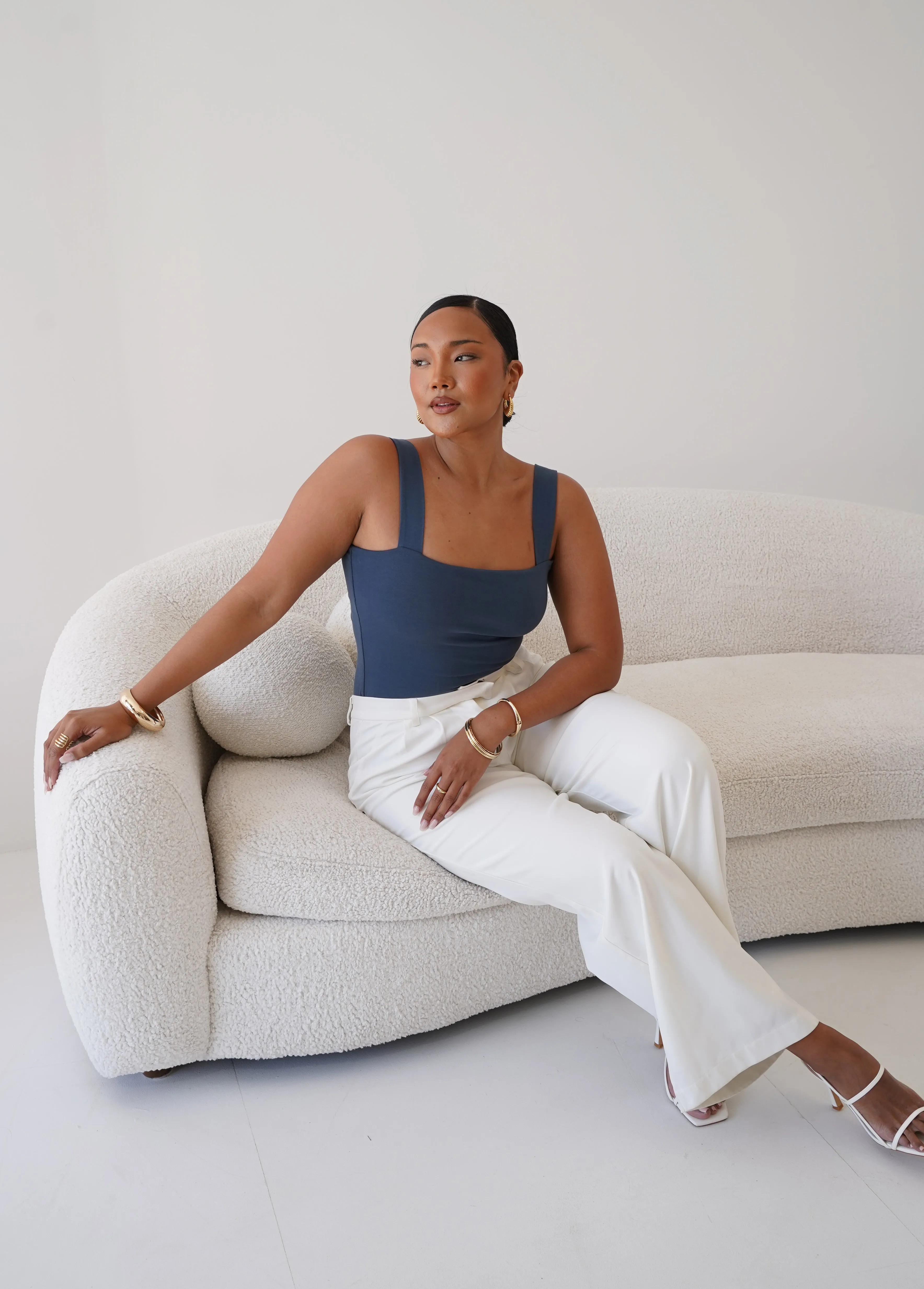 QUINN TOP DEEP OCEAN BLUE sold by FAYT The Label