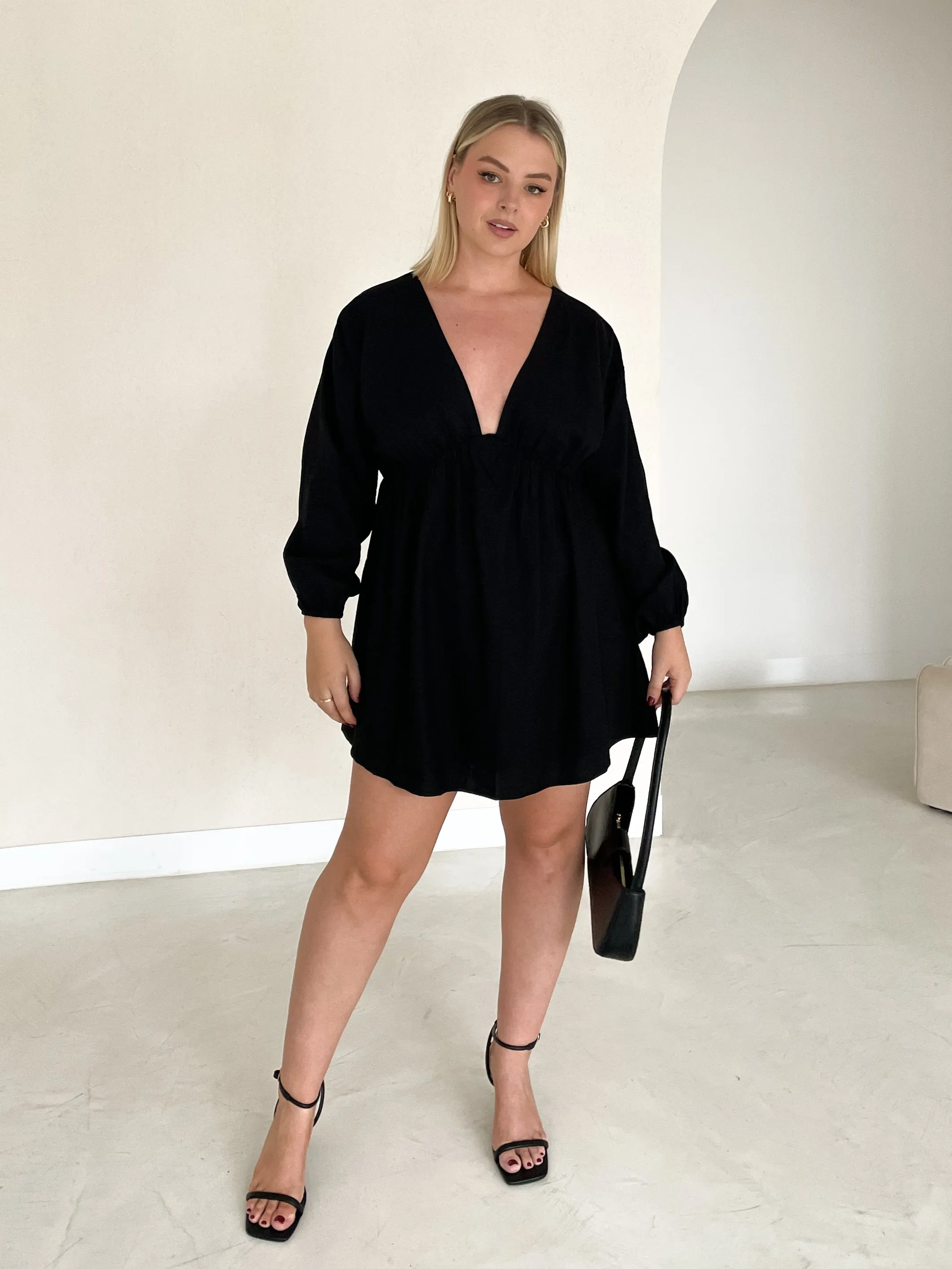 FREYA LINEN DRESS BLACK sold by FAYT The Label product image thumbnail 2