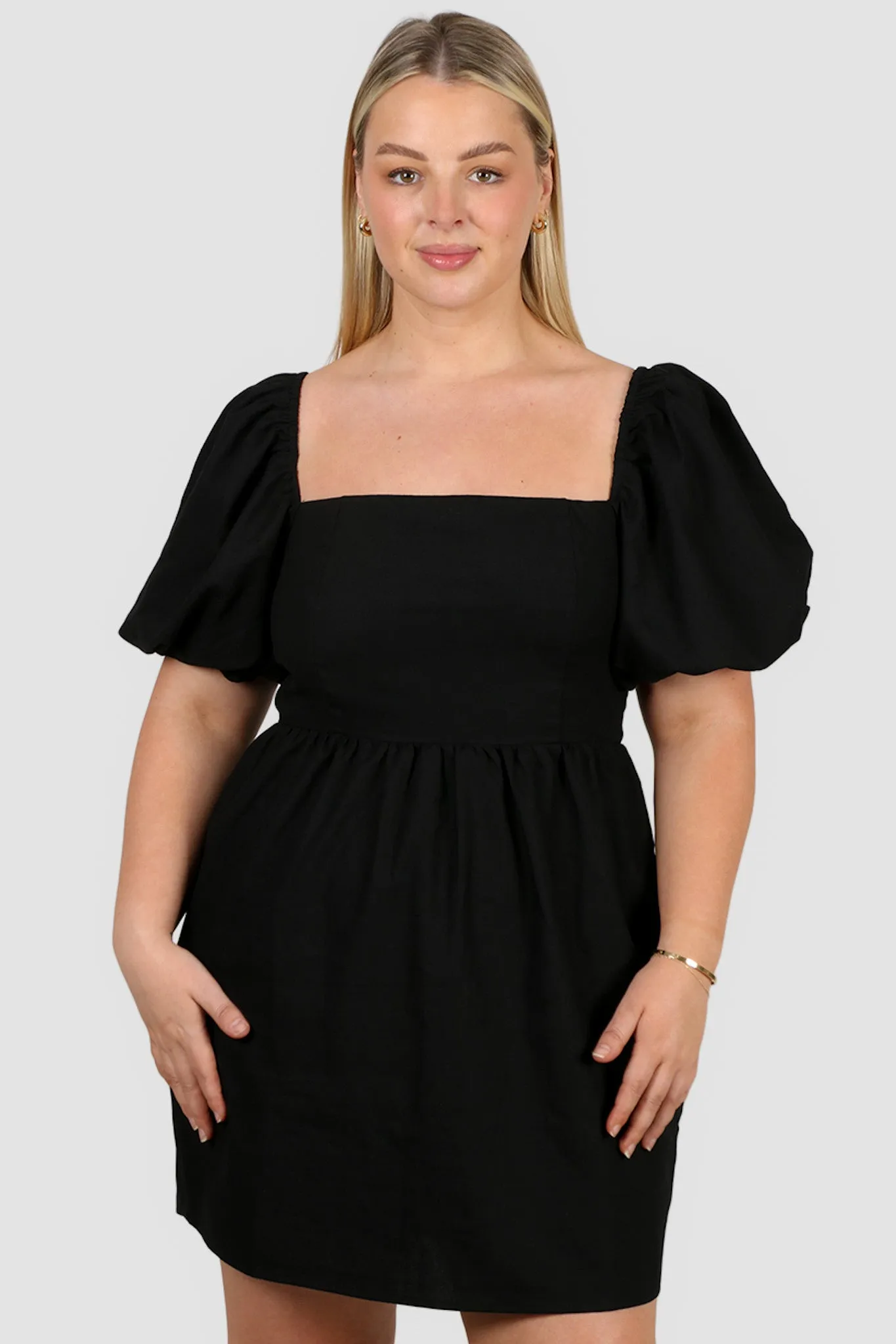 STELLA LINEN DRESS BLACK sold by FAYT The Label