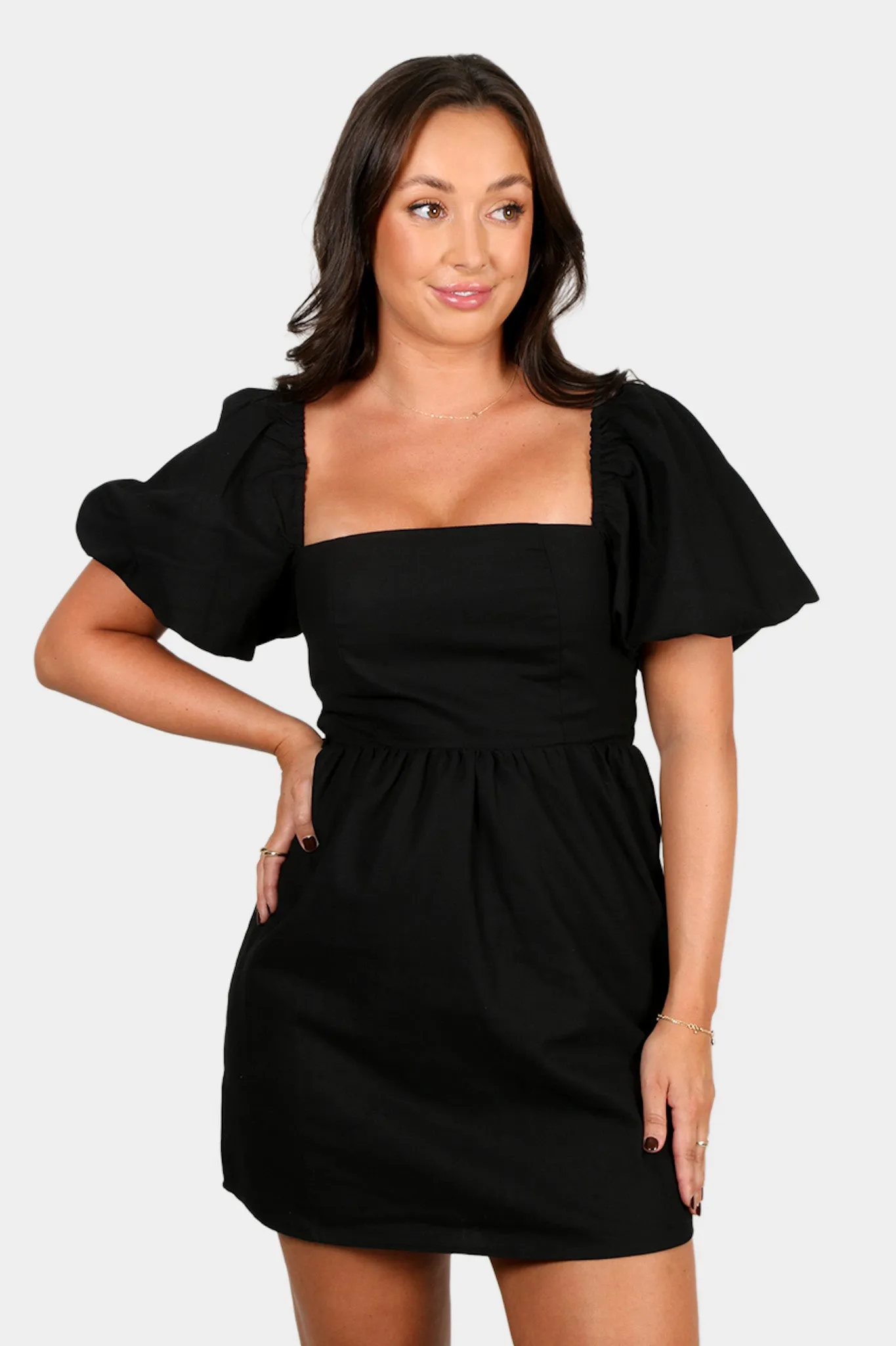 STELLA LINEN DRESS BLACK sold by FAYT The Label product image thumbnail 4