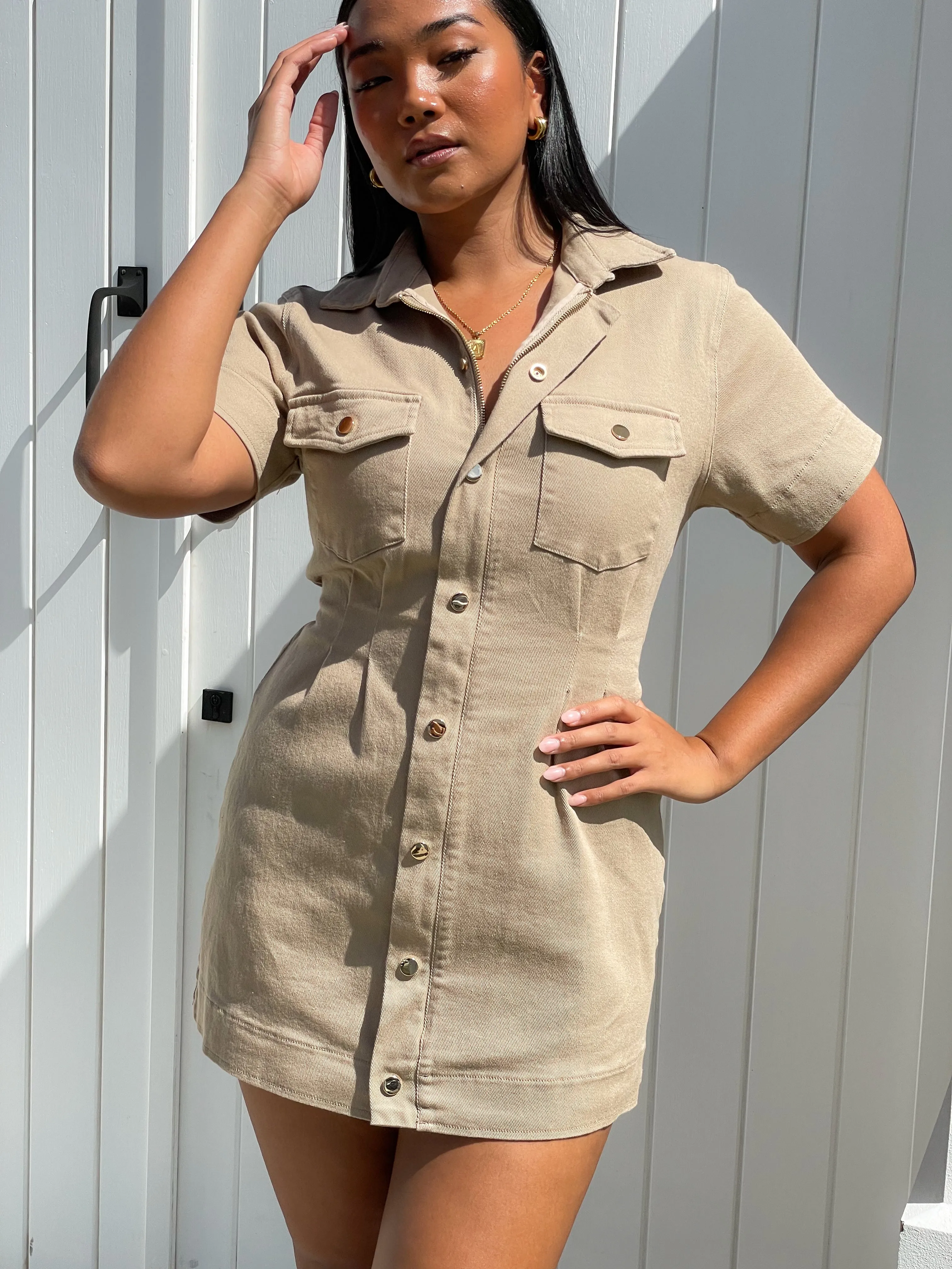 SAVEIRA DENIM DRESS STONE sold by FAYT The Label product image thumbnail 3