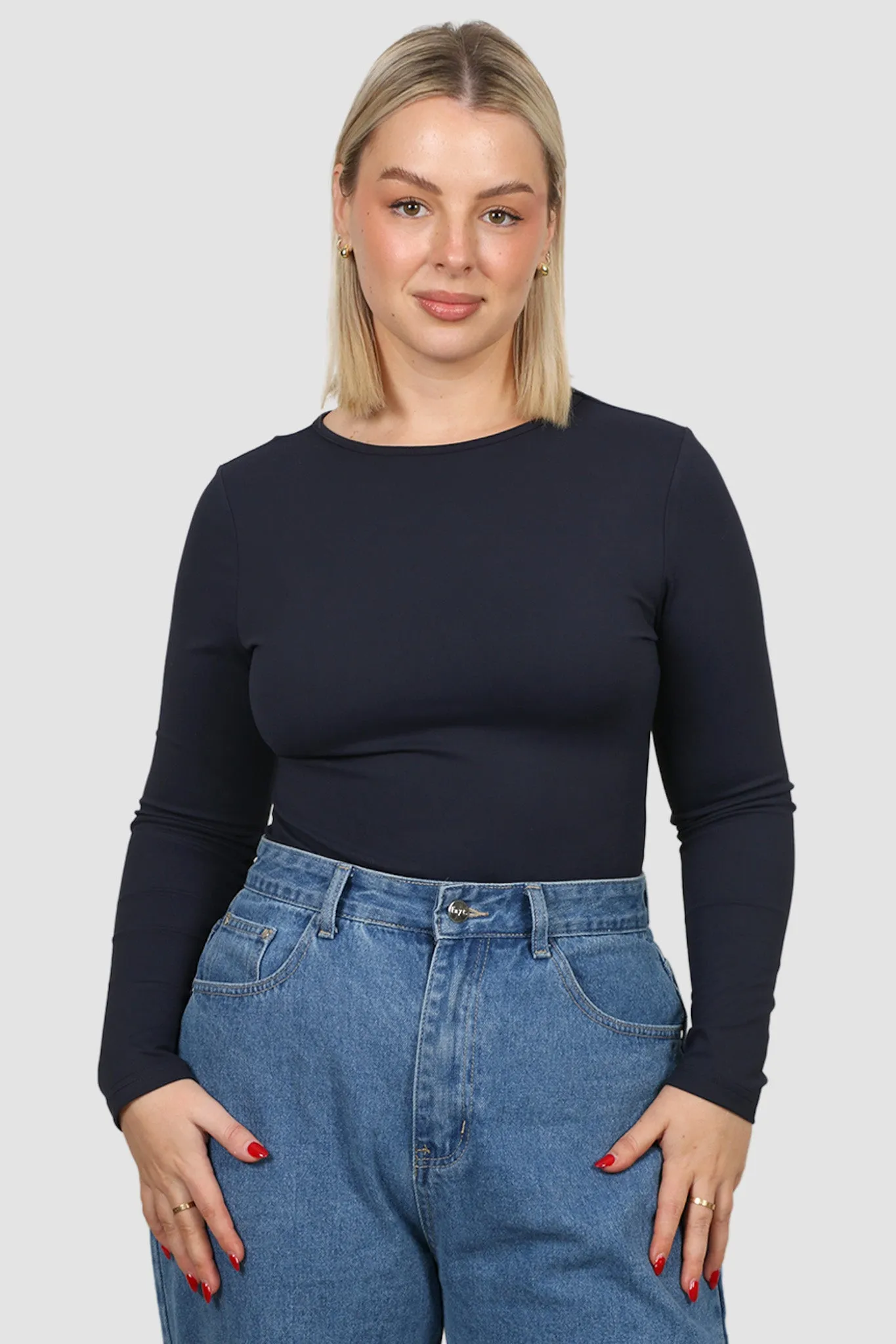L/S BODYSUIT NAVY sold by FAYT The Label