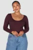 SCOOP NECK BODYSUIT DEEP PLUM sold by FAYT The Label