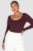 SCOOP NECK BODYSUIT DEEP PLUM sold by FAYT The Label