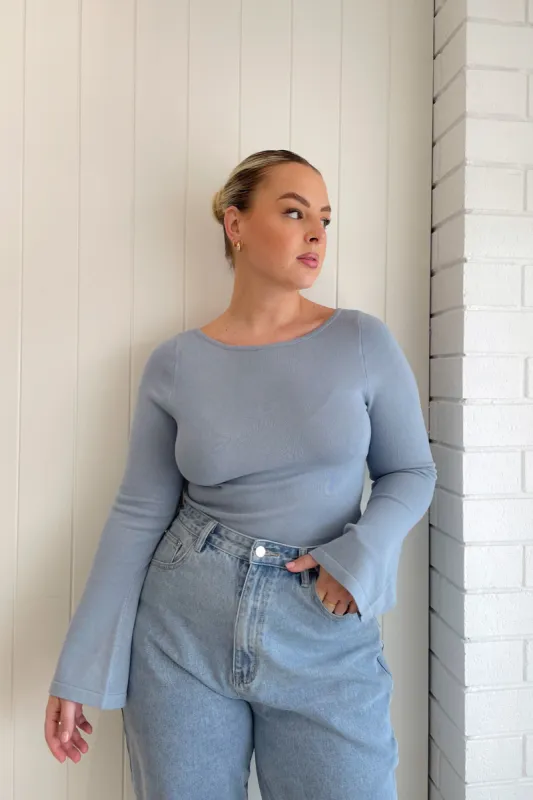 RAE KNIT TOP BLUE sold by FAYT The Label