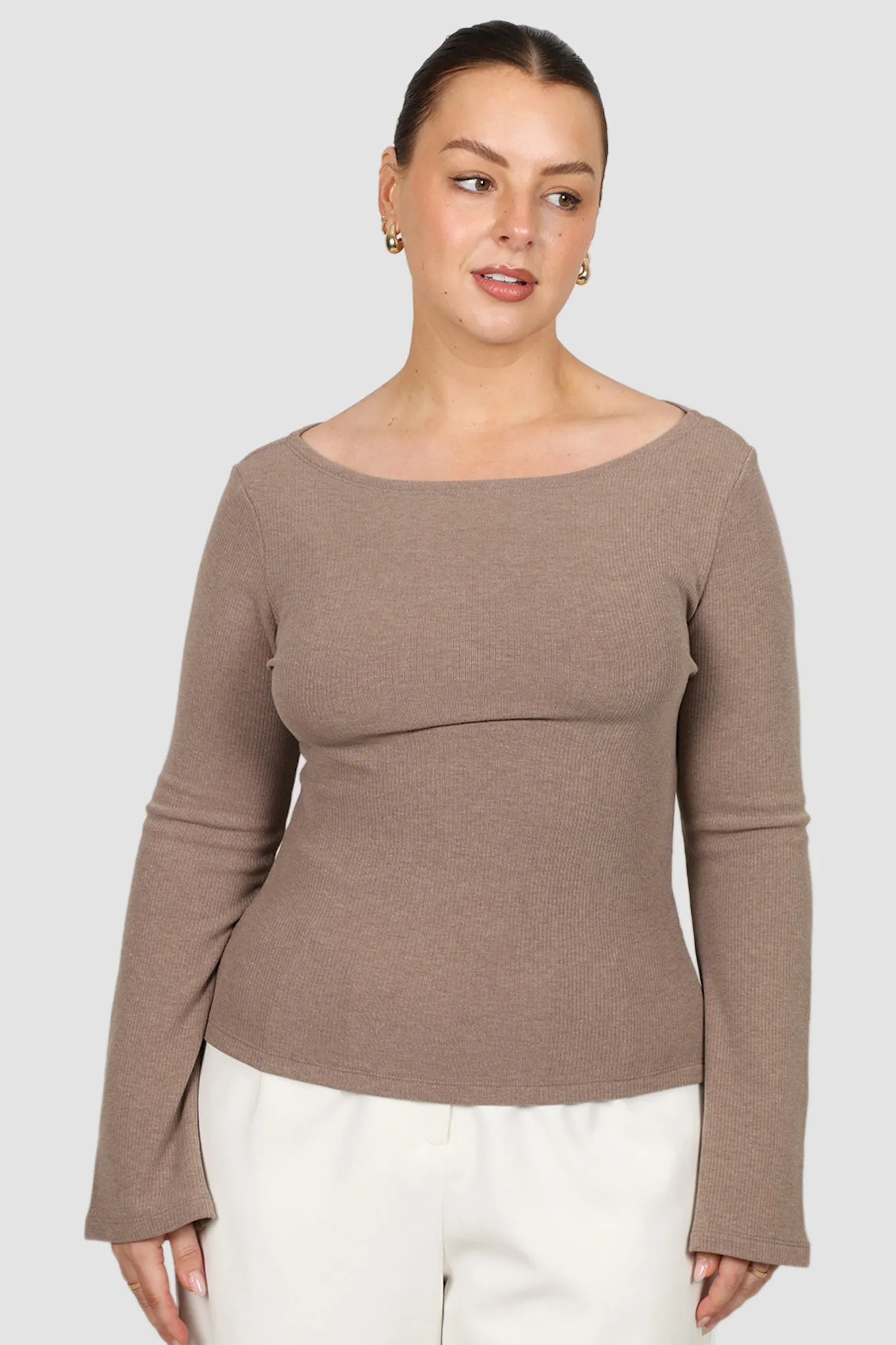 DAKOTA RIBBED TOP MOCHA sold by FAYT The Label product image thumbnail 2