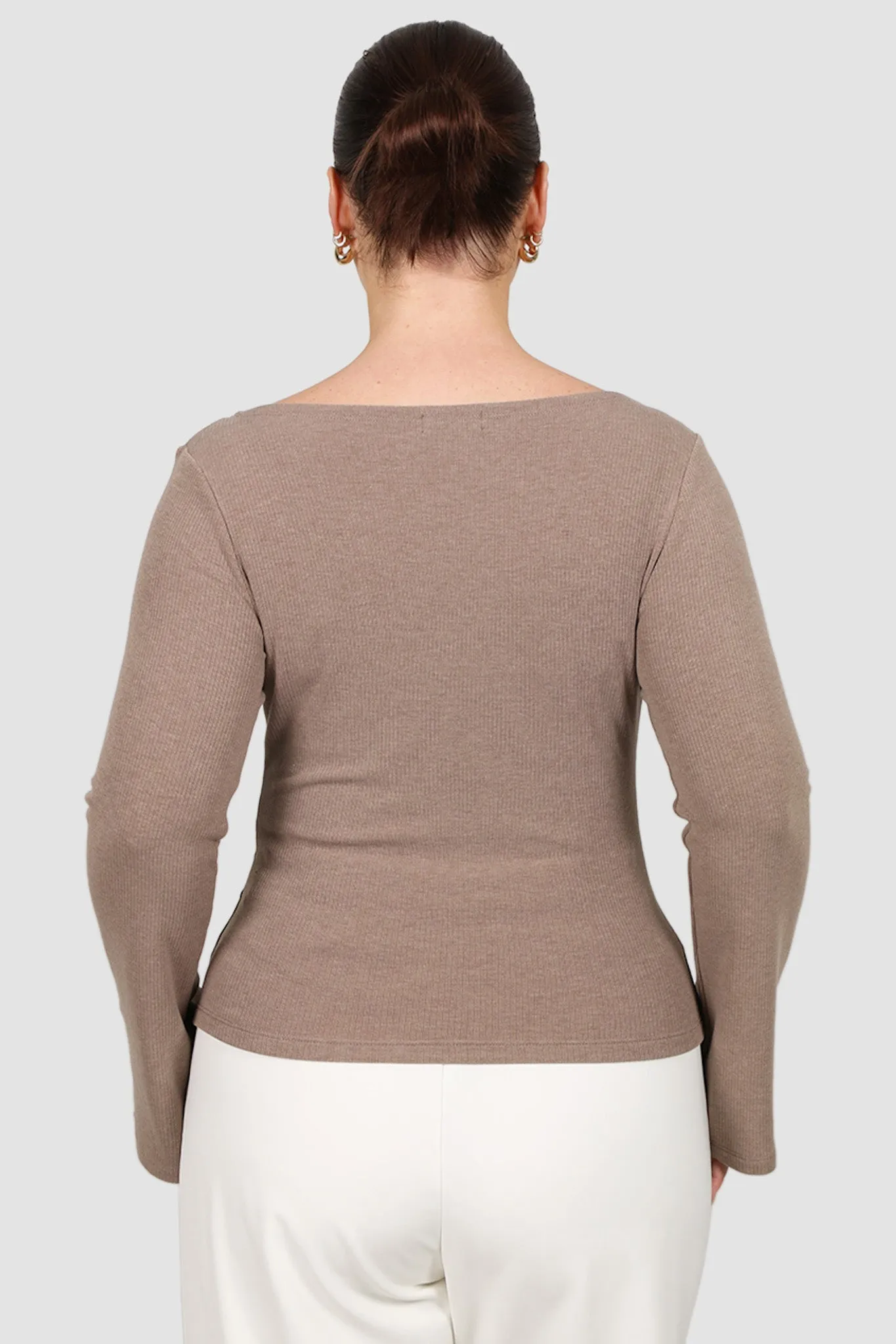 DAKOTA RIBBED TOP MOCHA sold by FAYT The Label product image thumbnail 5