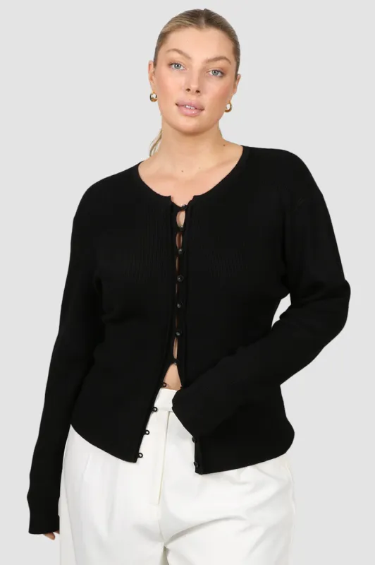 WREN RIB KNIT TOP BLACK made by FAYT The Label