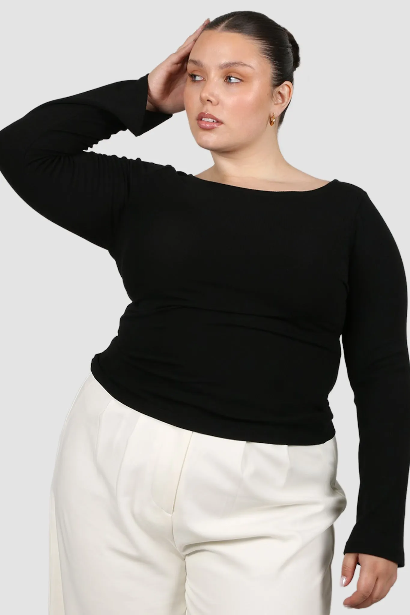 DAKOTA RIBBED TOP BLACK sold by FAYT The Label product image thumbnail 4