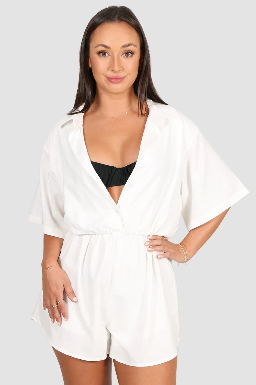 ZEPHYR LINEN PLAYSUIT WHITE sold by FAYT The Label product image thumbnail 5