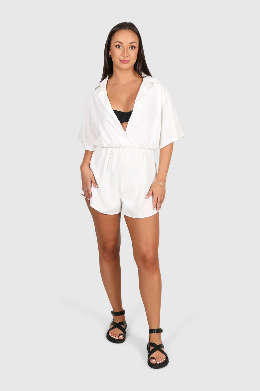 ZEPHYR LINEN PLAYSUIT WHITE sold by FAYT The Label product image thumbnail 4