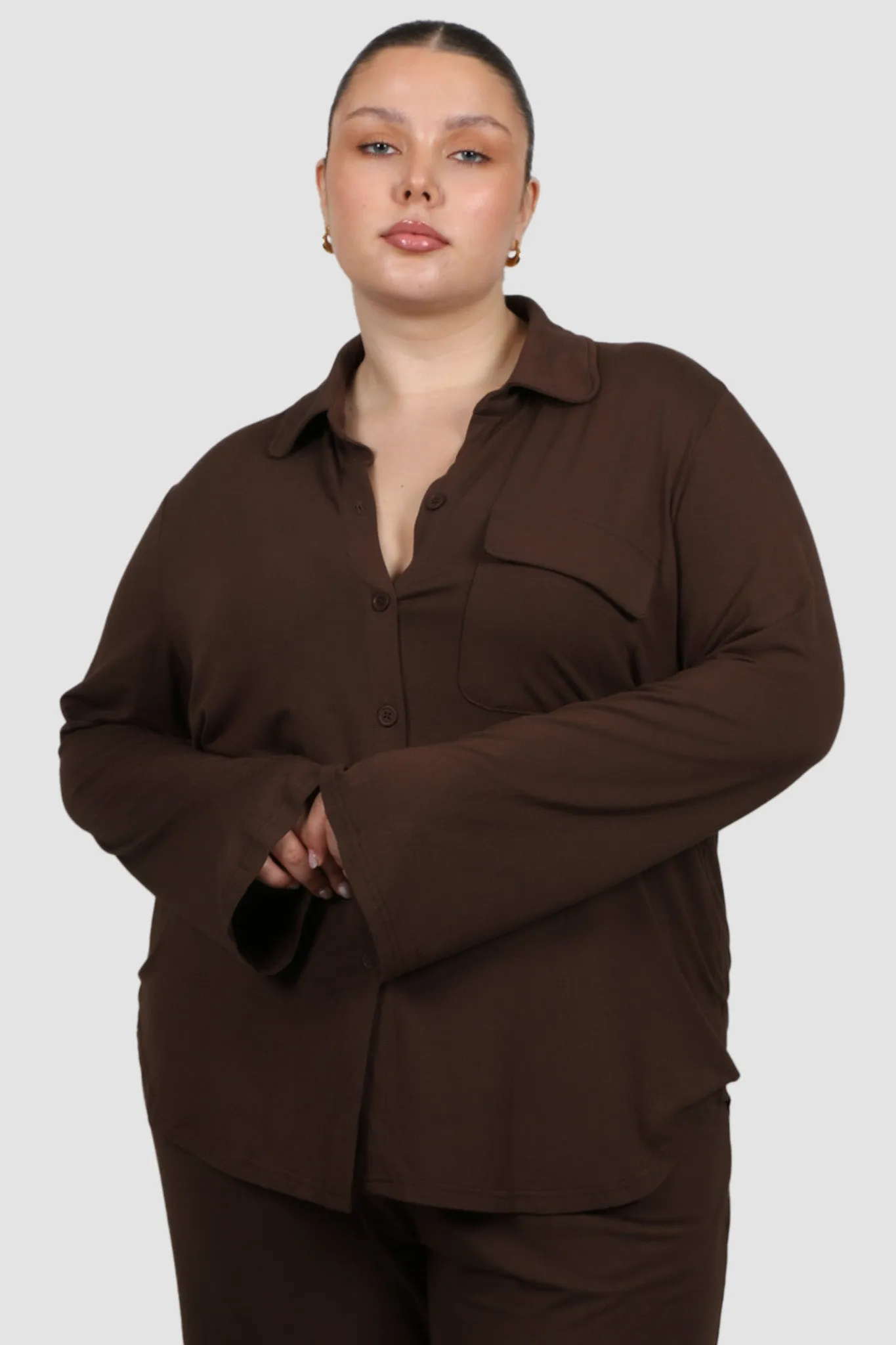 BUTTERY SLEEP TOP L/S ESPRESSO sold by FAYT The Label product image thumbnail 4