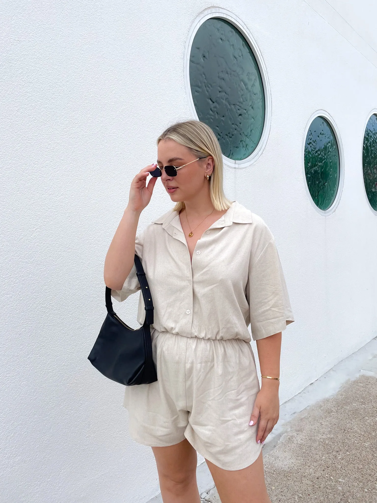 ZEPHYR LINEN PLAYSUIT OAT sold by FAYT The Label product image thumbnail 2