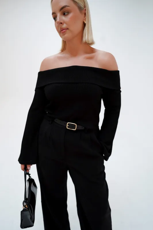 LOWEN OFF SHOULDER TOP BLACK sold by FAYT The Label